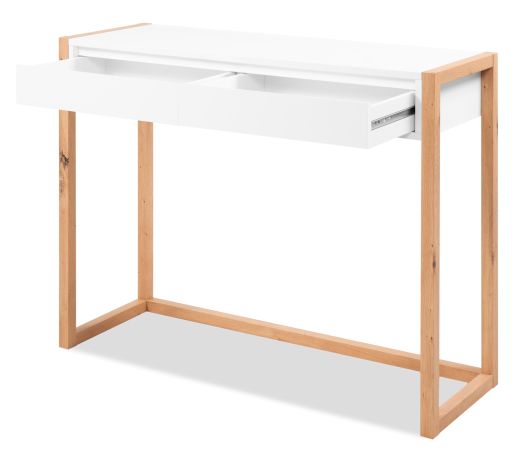 Schreibtisch Malta in wei� und Artisan Eiche 100 cm