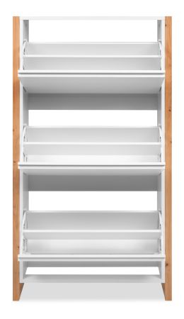 Schuhkipper Malta in wei� und Artisan Eiche 70 x 125 cm