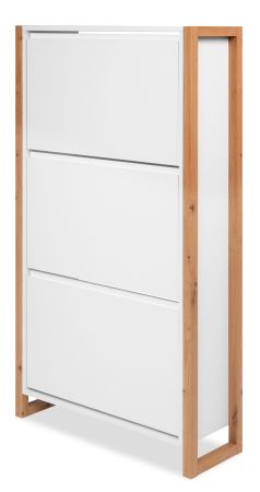 Schuhkipper Malta in wei� und Artisan Eiche 70 x 125 cm
