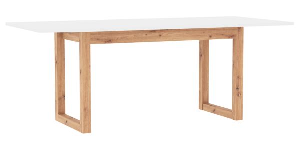 Esstisch Malta in wei� und Artisan Eiche ausziehbar 160 / 200 x 90 cm