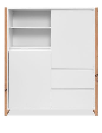 Highboard Malta in wei� und Artisan Eiche 120 x 139 cm
