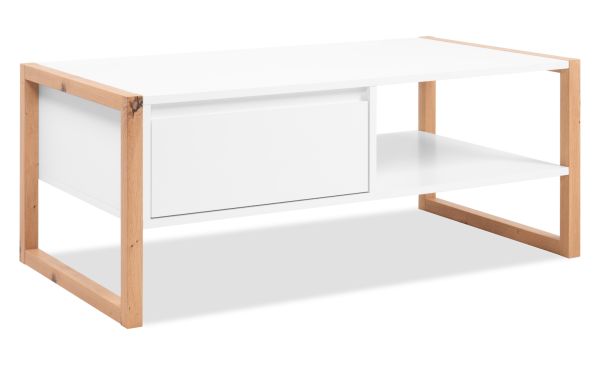 Couchtisch Malta in wei� und Artisan Eiche 100 x 55 cm