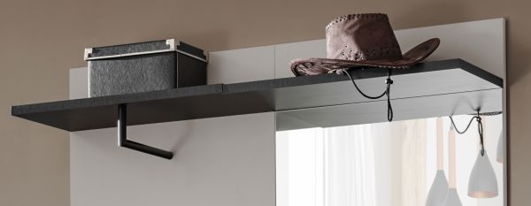 Garderobe Set Vektor in Kaschmir und schwarz Garderobenkombination 4-teilig mit Streifenmuster 120 x 203 cm