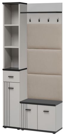 Garderobe Set Vektor in Kaschmir und schwarz Garderobenkombination 3-teilig mit Streifenmuster 90 x 203 cm