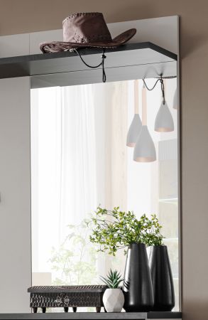 Garderobenspiegel Vektor in Kaschmir und schwarz Flurspiegel 60 x 107 cm