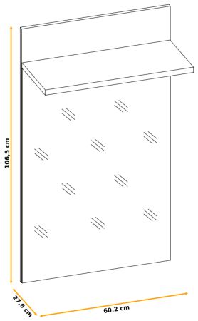 Garderobenspiegel Vektor in Kaschmir und schwarz Flurspiegel 60 x 107 cm