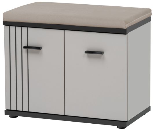 Garderobe Sitzbank Vektor in Kaschmir und schwarz Garderobenbank mit Streifenmuster 60 x 46 cm