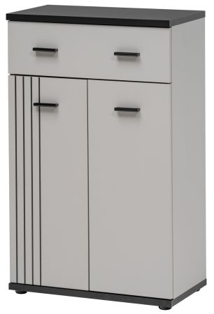 Flurkommode Vektor in Kaschmir und schwarz Flurschrank mit Streifenmuster 60 x 96 cm