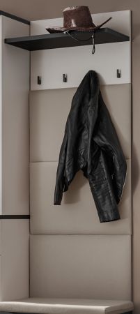 Garderobenpaneel Vektor in Kaschmir und schwarz Wandgarderobe 60 x 157 cm