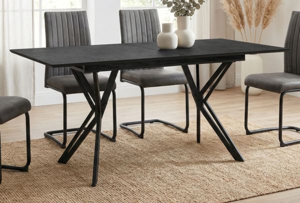 Esstisch Como in Stein grau dunkel Tisch ausziehbar 160 / 200 x 90 cm