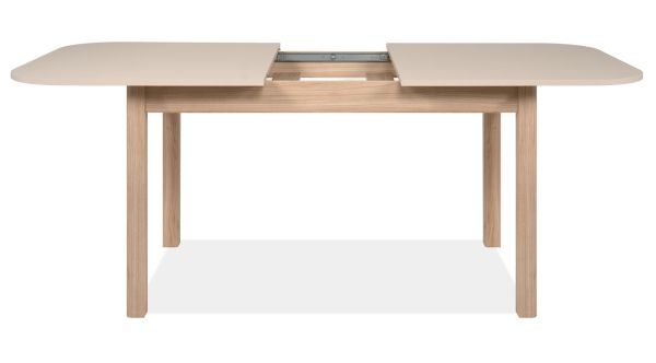 Esstisch Gilian in Samt und Riva Eiche Tisch ausziehbar 160 / 200 x 90 cm