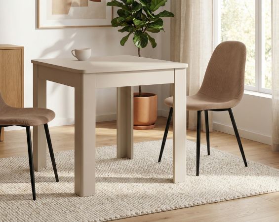 Esstisch Bergen in Samt K�chentisch mit Schubkasten 80 x 80 cm