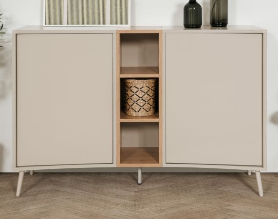Sideboard Sena in Kaschmir und Artisan Eiche 135 cm, mit Push-to-Open