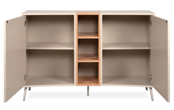 Sideboard Sena in Kaschmir und Artisan Eiche 135 cm, mit Push-to-Open
