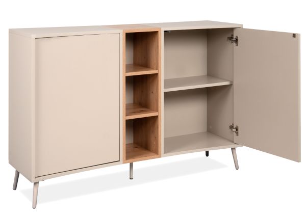 Sideboard Sena in Kaschmir und Artisan Eiche 135 cm, mit Push-to-Open