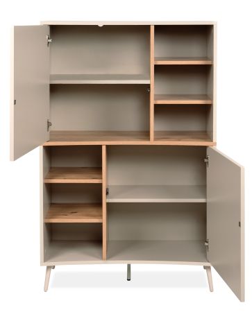 Highboard Sena in Kaschmir und Artisan Eiche 90 x 140 cm, mit Push-to-Open