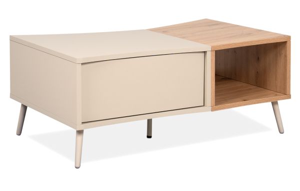 Couchtisch Sena in Kaschmir und Artisan Eiche 94 x 60 cm, mit Push-to-Open