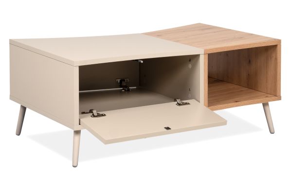 Couchtisch Sena in Kaschmir und Artisan Eiche 94 x 60 cm, mit Push-to-Open