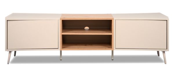 TV-Lowboard Sena in Kaschmir und Artisan Eiche 175 cm, mit Push-to-Open