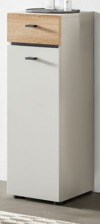 Badezimmer Kommode Matteo in Kaschmir und Evoke Eiche 32 x 91 cm