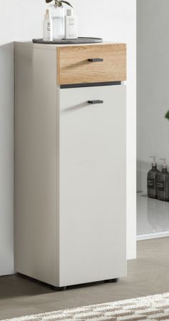 Badezimmer Kommode Matteo in Kaschmir und Evoke Eiche 32 x 91 cm