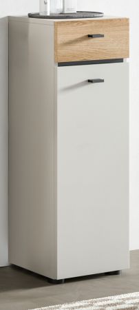 Badezimmer Kommode Matteo in Kaschmir und Evoke Eiche 32 x 91 cm