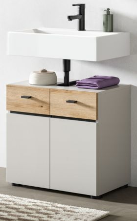 Waschbeckenunterschrank Matteo in Kaschmir und Evoke Eiche 60 cm