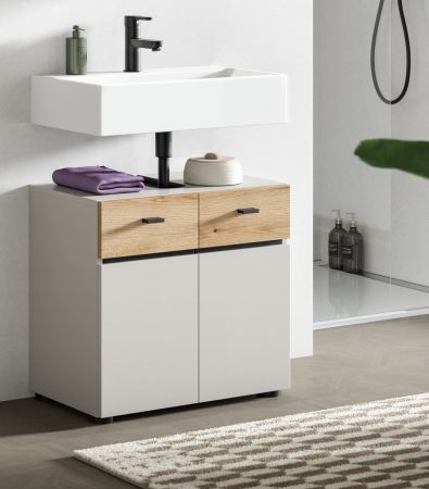 Waschbeckenunterschrank Matteo in Kaschmir und Evoke Eiche 60 cm