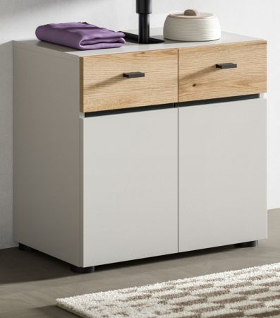 Waschbeckenunterschrank Matteo in Kaschmir und Evoke Eiche 60 cm
