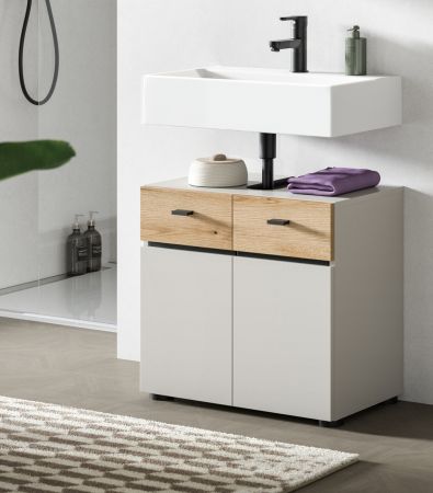 Waschbeckenunterschrank Matteo in Kaschmir und Evoke Eiche 60 cm