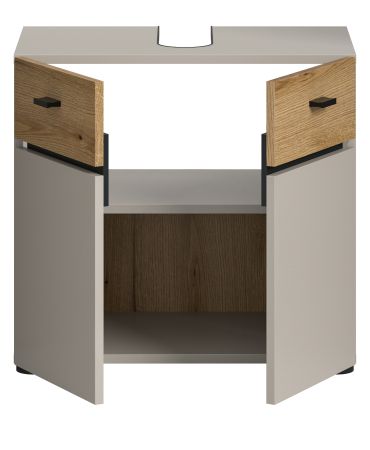 Waschbeckenunterschrank Matteo in Kaschmir und Evoke Eiche 60 cm