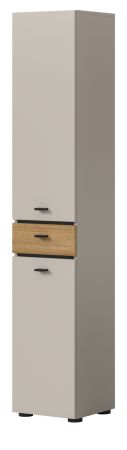 Badezimmer Hochschrank Matteo in Kaschmir und Evoke Eiche 32 x 191 cm