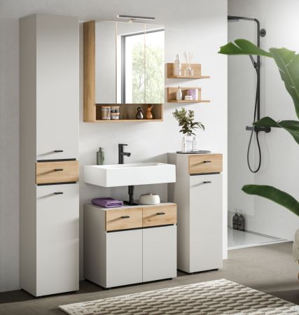 Badezimmer Regal Set Matteo in Evoke Eiche 32 cm