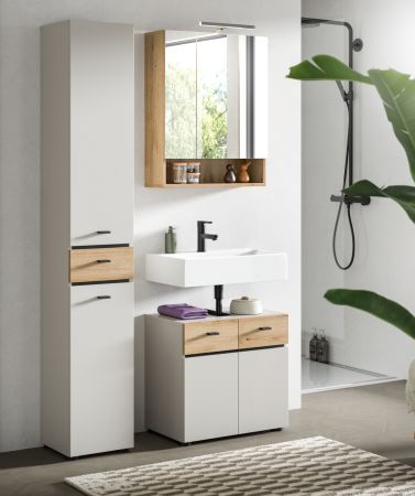 Badm�bel Set Matteo in Kaschmir und Evoke Eiche Badkombination 107 x 191 cm