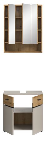 Badm�bel Set Matteo in Kaschmir und Evoke Eiche Badkombination 60 x 191 cm