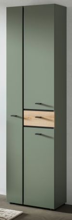 Badezimmer Hochschrank Matteo in gr�n und Evoke Eiche 51 x 191 cm