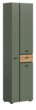Badezimmer Hochschrank Matteo in gr�n und Evoke Eiche 51 x 191 cm