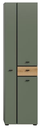Badezimmer Hochschrank Matteo in gr�n und Evoke Eiche 51 x 191 cm