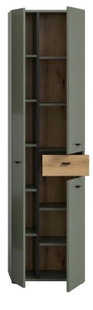 Badezimmer Hochschrank Matteo in gr�n und Evoke Eiche 51 x 191 cm