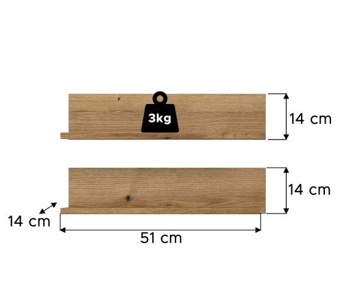 Badezimmer Regal Set Matteo in Evoke Eiche 51 cm