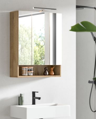Badezimmer Spiegelschrank Matteo in Evoke Eiche 60 x 74 cm