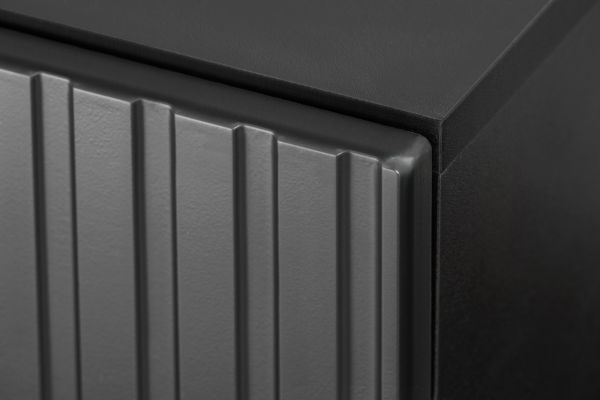 Wohnwand Secret in schwarz und Vicking Eiche Anbauwand inkl. LED 6-teilig 300 x 160 cm, Push-to-Open-Funktion