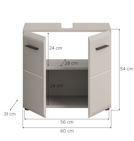 Waschbeckenunterschrank Cover in Kaschmir Badezimmer Unterschrank 60 cm