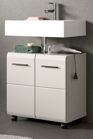 Waschbeckenunterschrank Cover in Kaschmir Badezimmer Unterschrank auf Rollen 60 cm