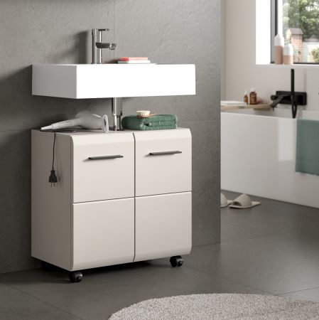 Waschbeckenunterschrank Cover in Kaschmir Badezimmer Unterschrank auf Rollen 60 cm