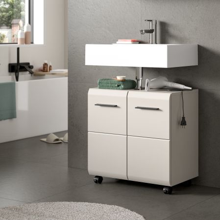 Waschbeckenunterschrank Cover in Kaschmir Badezimmer Unterschrank auf Rollen 60 cm