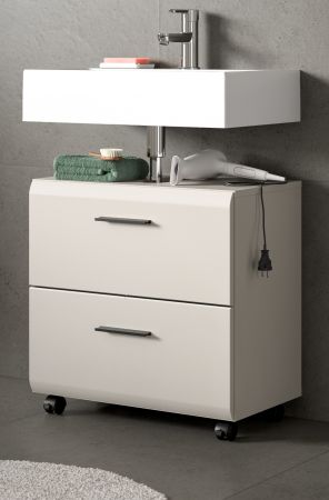 Waschbeckenunterschrank Cover in Kaschmir Badezimmer Unterschrank auf Rollen 60 cm