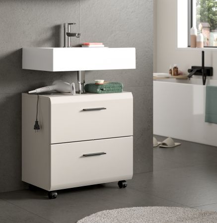 Waschbeckenunterschrank Cover in Kaschmir Badezimmer Unterschrank auf Rollen 60 cm