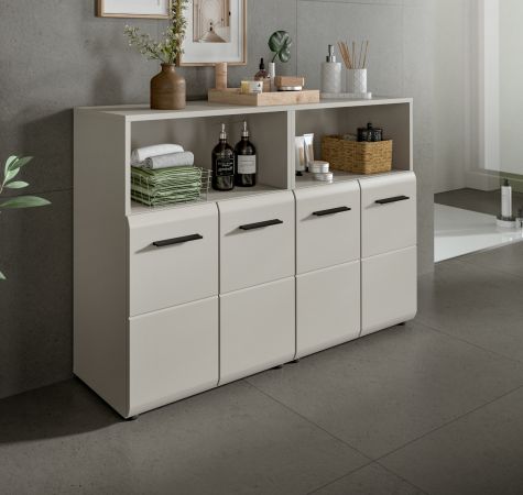 Badezimmer Kommode Set Cover in Kaschmir 2x Badkommode 120 x 80 cm