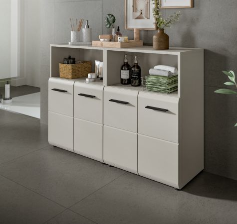 Badezimmer Kommode Set Cover in Kaschmir 2x Badkommode 120 x 80 cm